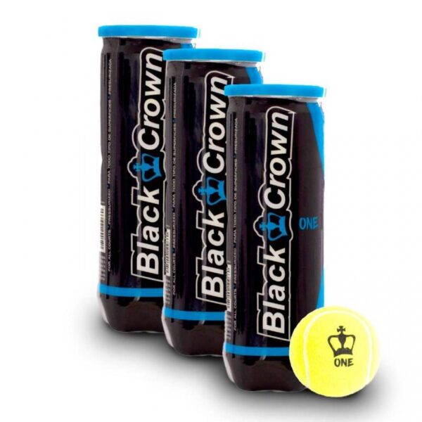 Black Crown One, 3 Tubi di Palline da Padel e Tennis