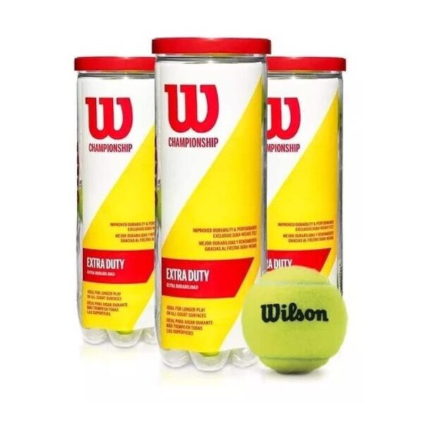 Wilson Championship Extra Duty, 3 Tubi di Palline da Padel e Tennis