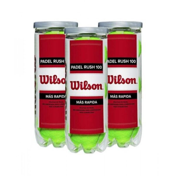 Wilson Rush 100, 3 Tubi di Palline da Padel e Tennis