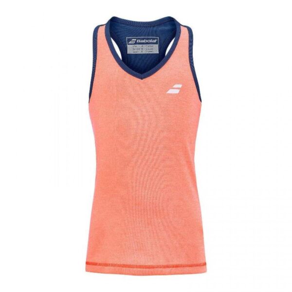 Maglietta Donna Babolat Play Arancione Blu Scuro