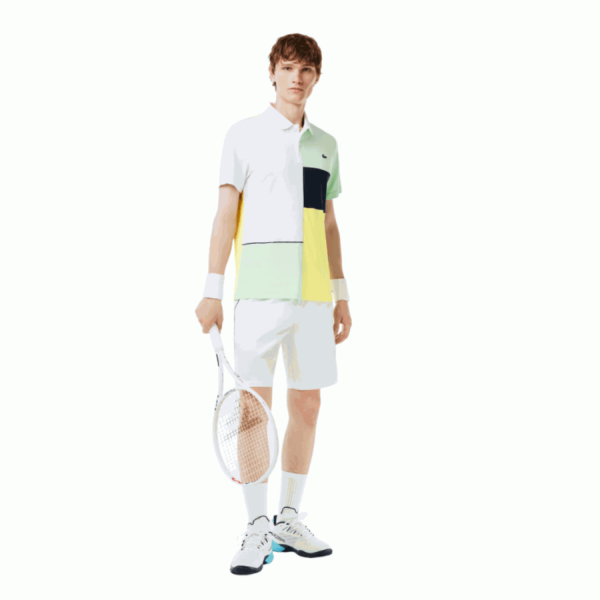 Polo Lacoste Regular Fit Recycled Bianco Verde - immagine 4