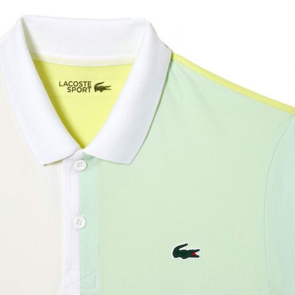 Polo Lacoste Regular Fit Recycled Bianco Verde - immagine 6