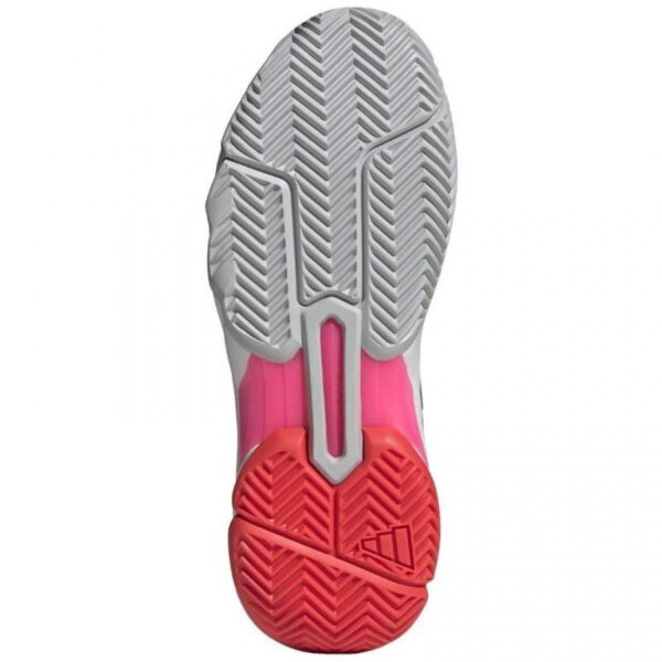 Adidas CourtJam Control 3 Bianco Argento Rosso Sneakers Donna - immagine 2