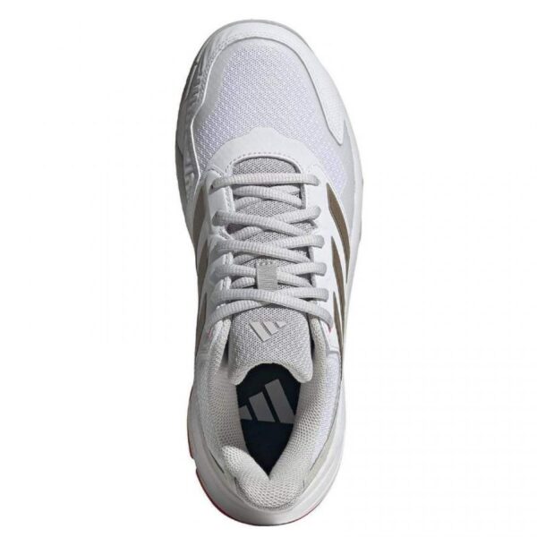 Adidas CourtJam Control 3 Bianco Argento Rosso Sneakers Donna - immagine 4