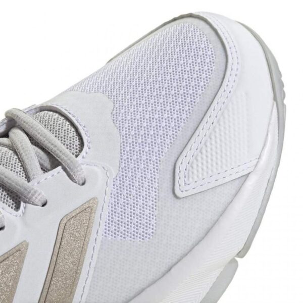 Adidas CourtJam Control 3 Bianco Argento Rosso Sneakers Donna - immagine 7