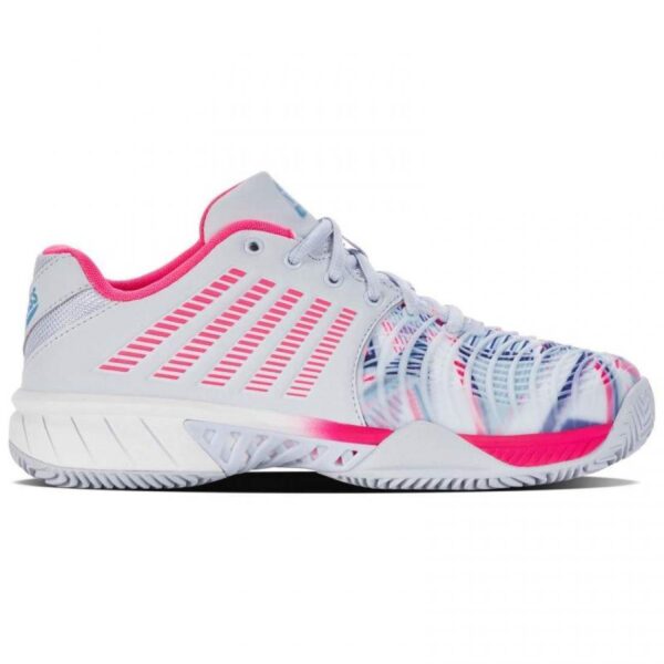 Kswiss Express Light 3 HB Padel Gris Blanco Rosa Neon Mujer